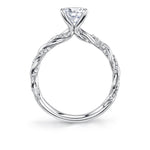 Sylvie 14k White Gold Twist Design Engagement Ring Setting
