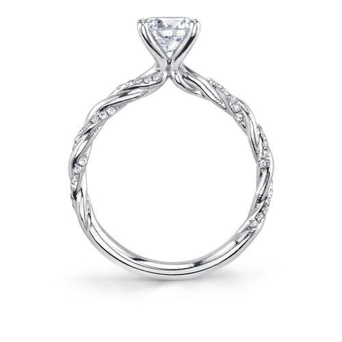 Sylvie 14k White Gold Twist Design Engagement Ring Setting