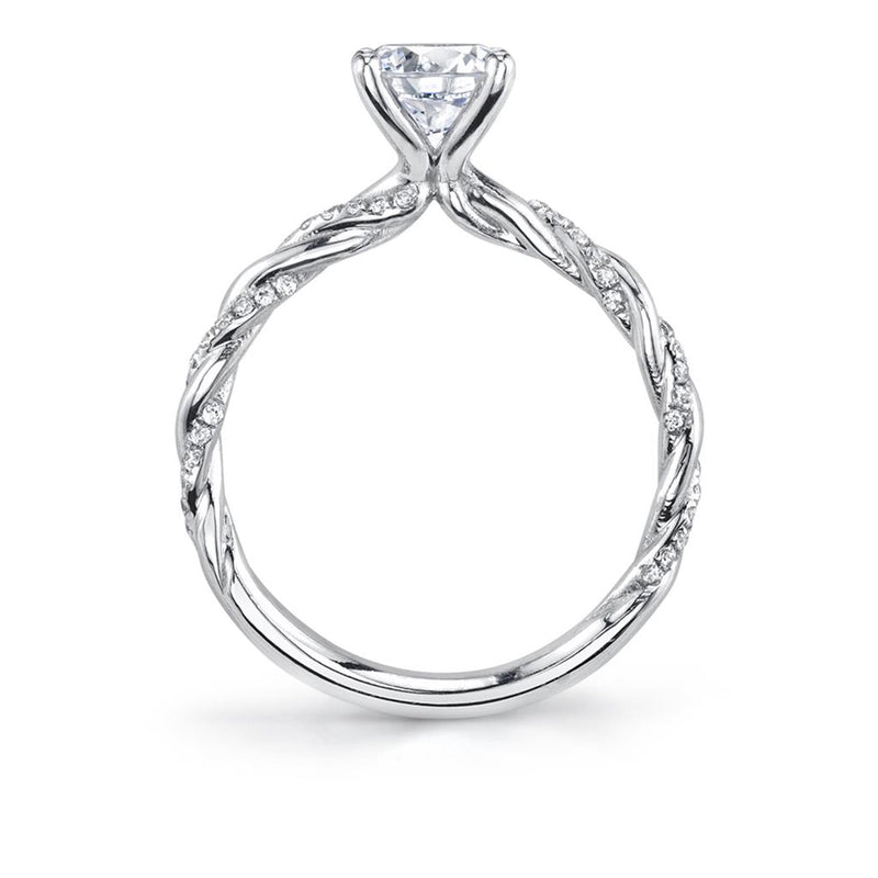 Sylvie 14k White Gold Twist Design Engagement Ring Setting