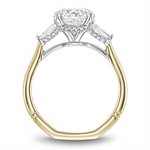 Noam Carver 14k Yellow and White Gold Atelier Collection Cathedral Three-Stone Engagement Ring Setting