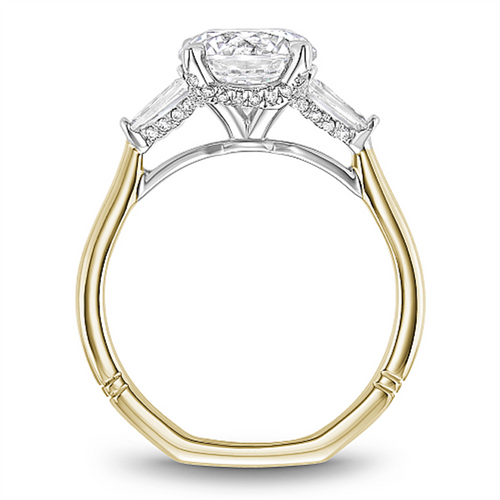 Noam Carver 14k Yellow and White Gold Atelier Collection Cathedral Three-Stone Engagement Ring Setting