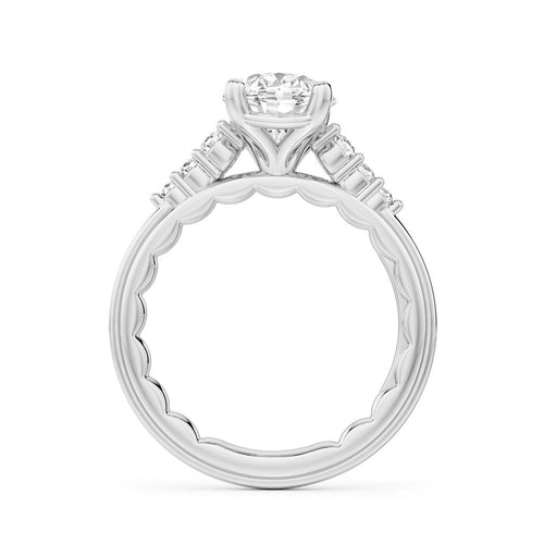 Noam Carver 14k White Gold Luna Collection Cathedral Engagement Ring Setting