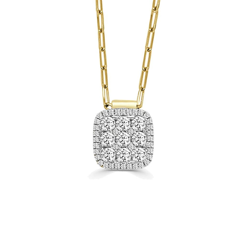 Frederic Sage 14k Yellow and White Gold Diamond Drop Pendant from the Firenze Collection
