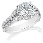 Davis Classics Multi Row Diamond Engagement Ring Setting in 14k White Gold