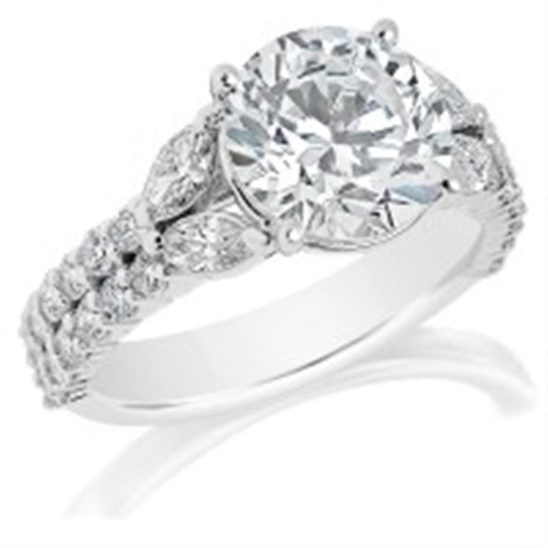 Davis Classics Multi Row Diamond Engagement Ring Setting in 14k White Gold