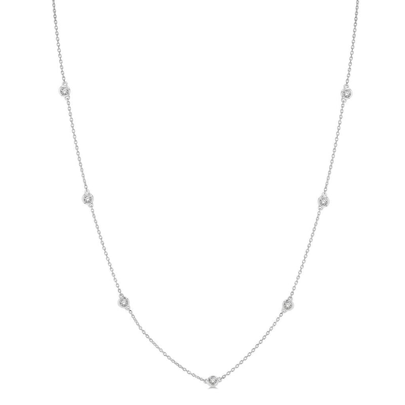 Davis Classics 14k White Gold Diamond by the Yard Necklace