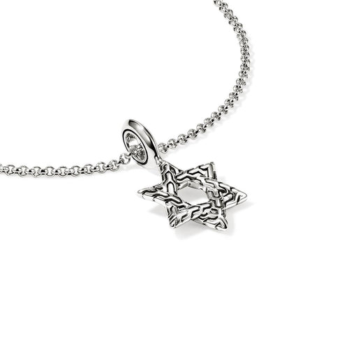 John Hardy Sterling Silver Essential Adjustable Star of David Pendant Necklace