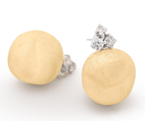 Marco Bicego 18k Yellow and White Gold Africa Collection Diamond Boules Drop Earrings