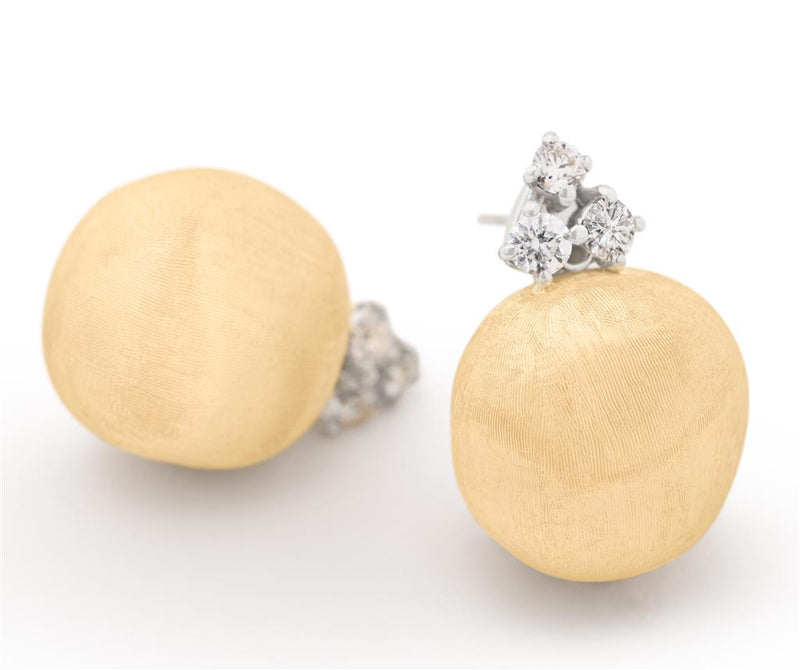 Marco Bicego 18k Yellow and White Gold Africa Collection Diamond Boules Drop Earrings