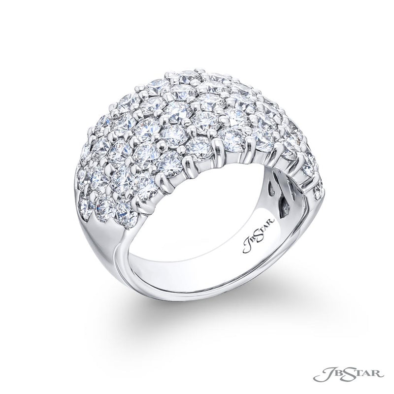 JB Star Women’s Platinum Multi-Row Diamond Band
