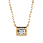Davis Classics 14k Yellow Gold East/West Diamond Pendant Necklace