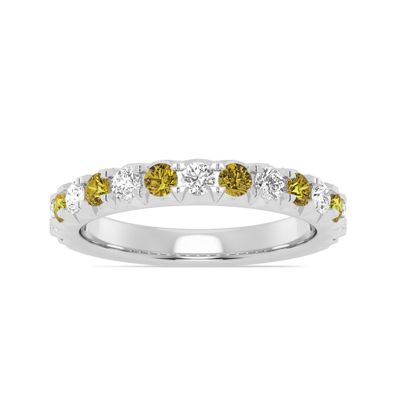 Davis Classics 14k White Gold Citrine and Diamond Stackable Birthstone Band