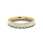 Vlora Women's 14k Yellow Gold Emerald and Oval Diamond Stackable Band