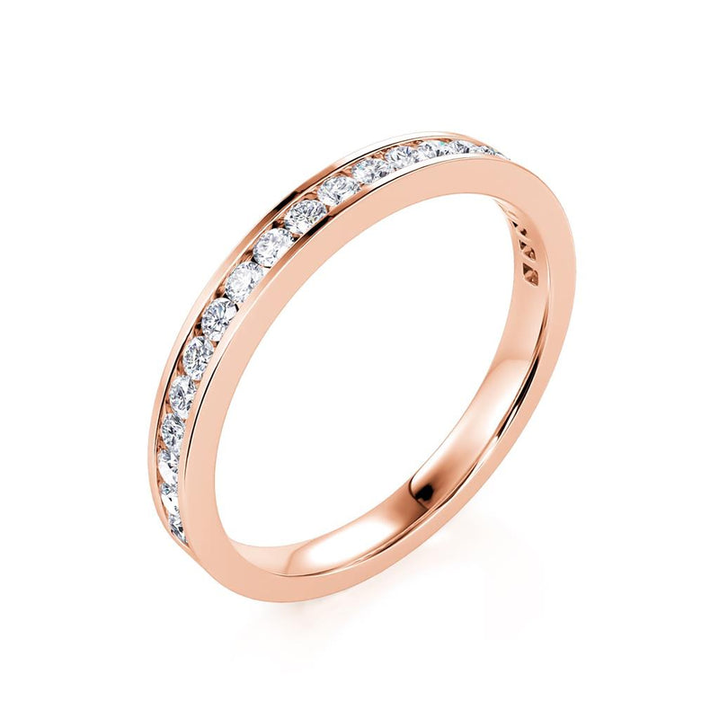 Davis Classics Women's 14k Rose Gold Diamond Band