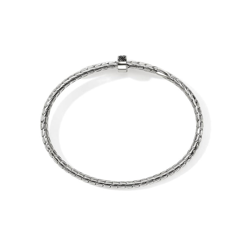 John Hardy Sterling Silver Black Sapphire Spear Flex Cuff Bracelet