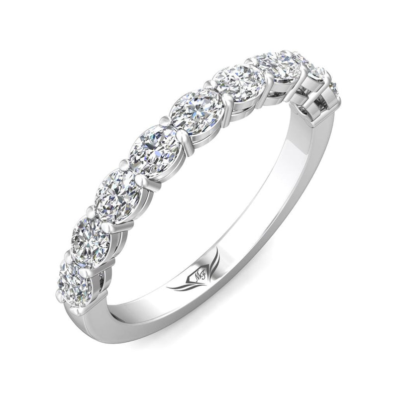Martin Flyer Women's 14k White Gold East/West Oval Cut Diamond Band