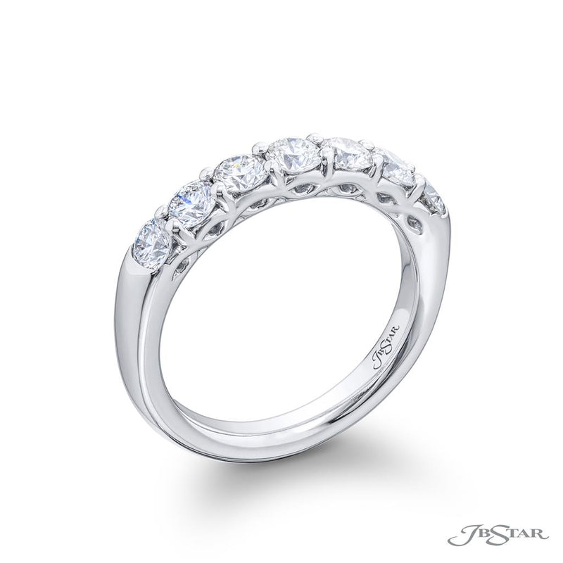 JB Star Women's Platinum Wedding Band with Round Brilliant Cut Diamonds