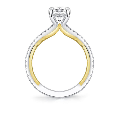 Sylvie 14k White and Yellow Gold Engagement Ring Setting