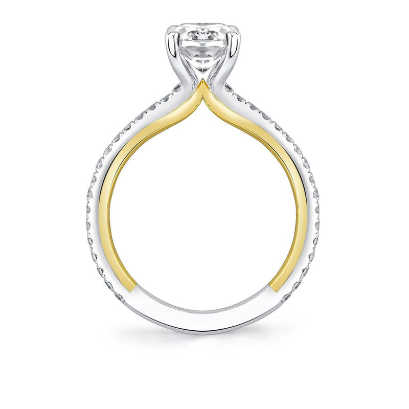 Sylvie 14k White and Yellow Gold Engagement Ring Setting