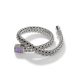 John Hardy Sterling Silver Amethyst and Black Sapphire Reversible Icon Bracelet