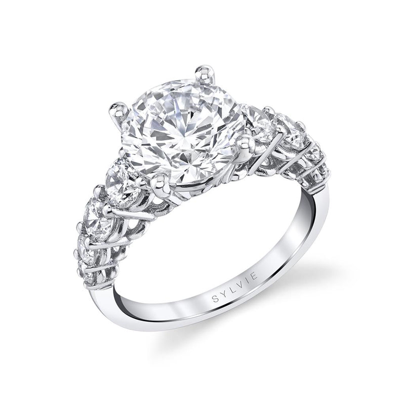Sylvie 14k White Gold Classic Style Engagement Ring Setting