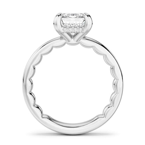Noam Carver 14k White Gold Luna Collection Cathedral Engagement Ring Setting