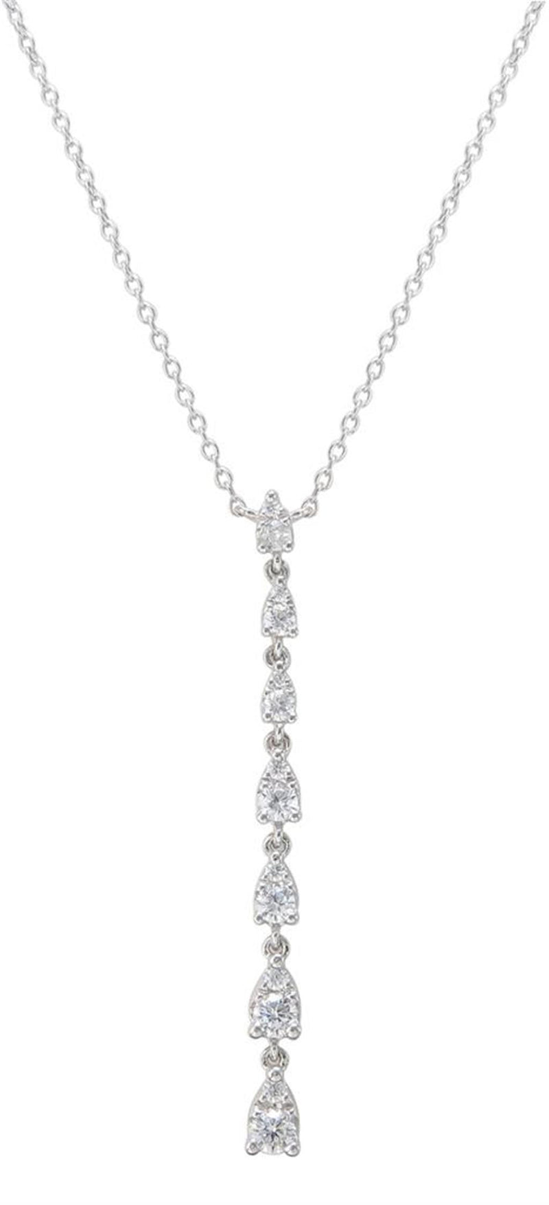 Davis Classics 14k White Gold Diamond Drop Necklace