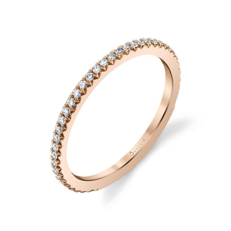 Sylvie Women's 14k Rose Gold Classic Diamond Band