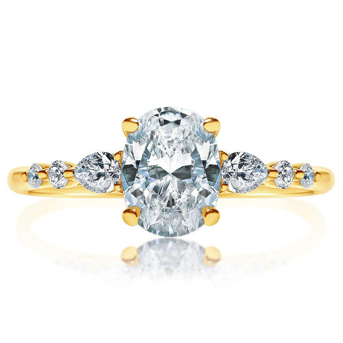 Davis Classics Sidestone Diamond Engagement Ring Setting in 14k Yellow Gold