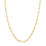 Davis Classics 14k Yellow Gold Long Link Paperclip Chain Necklace