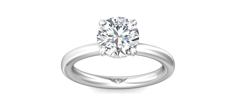 Martin Flyer 14k White Gold 2.2mm Solitaire Engagement Ring Setting