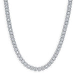 Davis Classics 18k White Gold Halo Emerald-Cut Diamond Straight Line Necklace