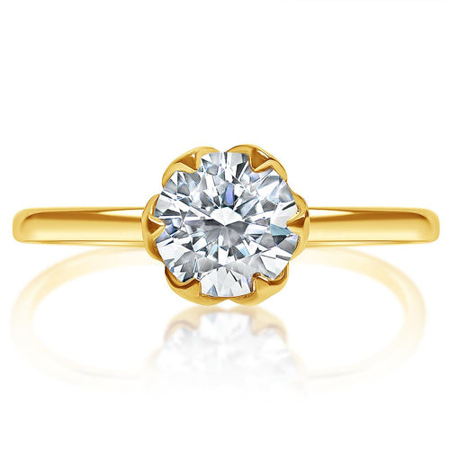 Davis Classics Solitaire Diamond Engagement Ring Setting in 14k Yellow Gold