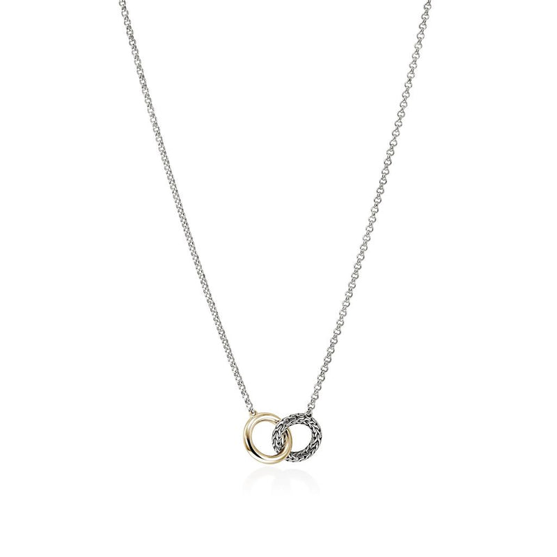 John Hardy 14k Yellow Gold and Sterling Silver Essential Linked Necklace