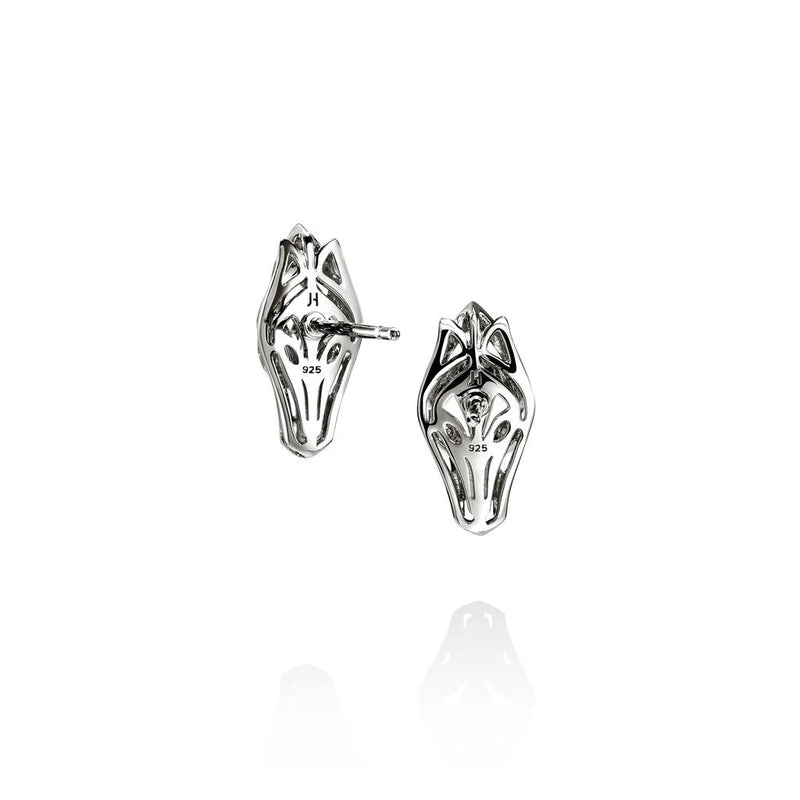 John Hardy Sterling Silver Naga Sapphire Stud Earrings