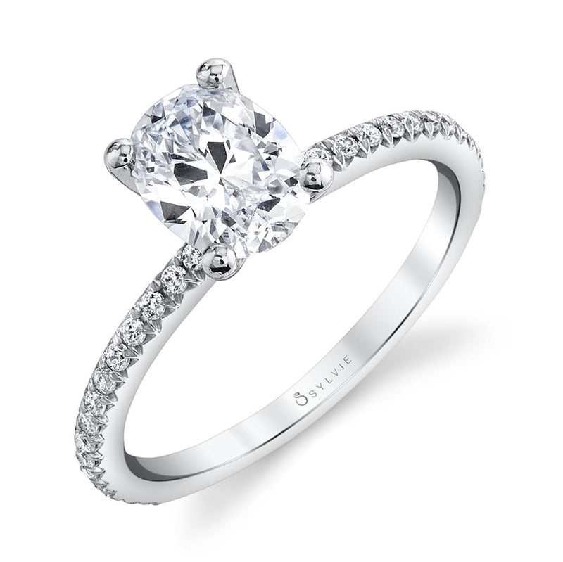 Sylvie 14k White Gold Classic Style Engagement Ring Setting