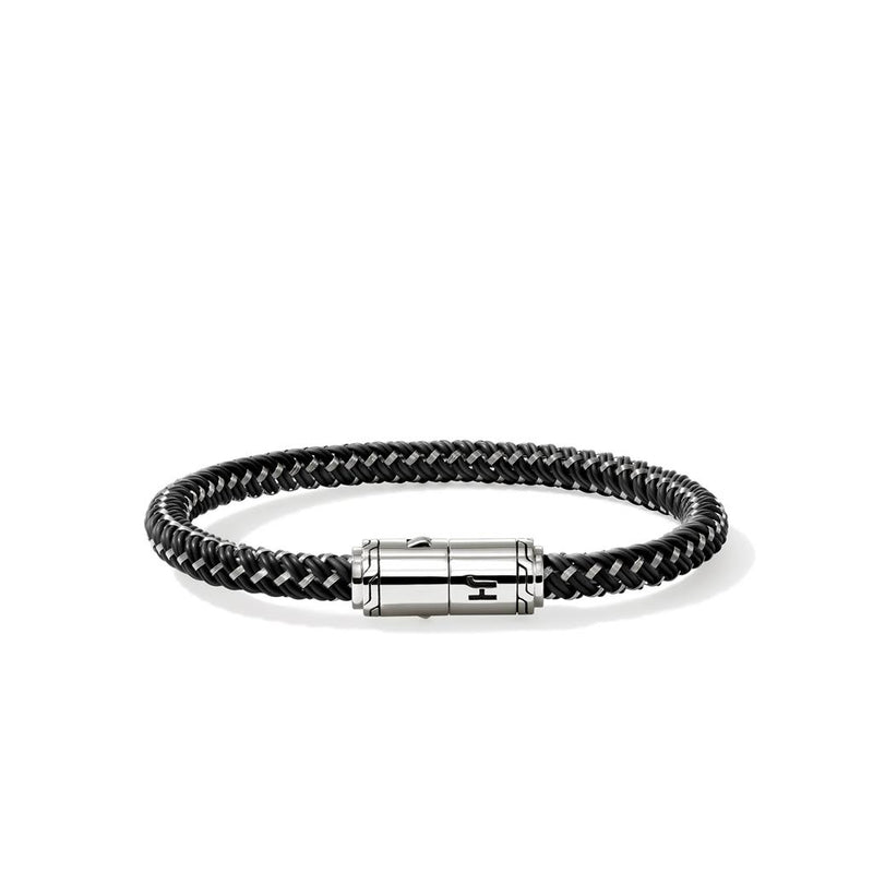 John Hardy Sterling Silver and Rubber Cord Bracelet