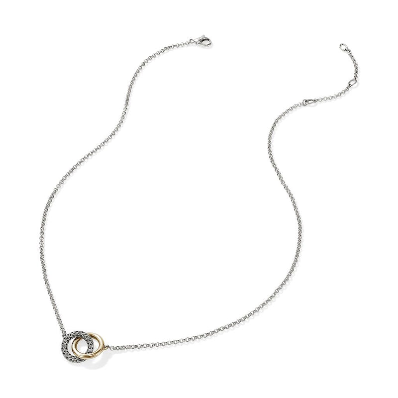 John Hardy 14k Yellow Gold and Sterling Silver Essential Linked Necklace