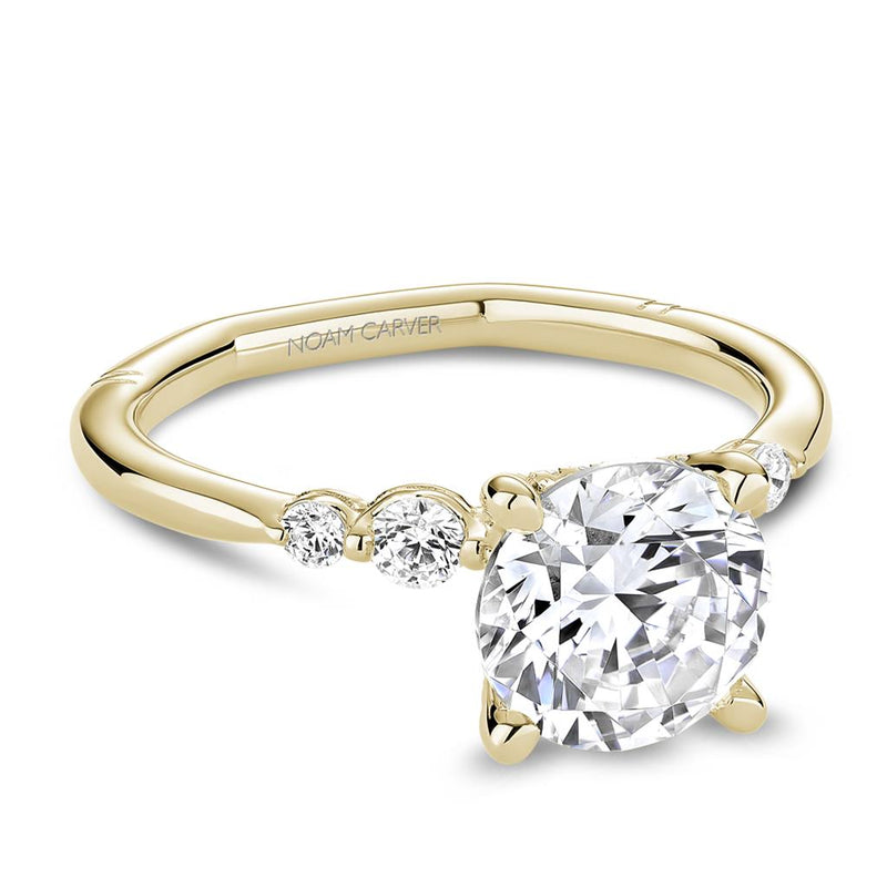 Noam Carver 14k Yellow Gold Atelier Collection Semi Mount with Hidden Halo and Peek-a-Boo Diamonds