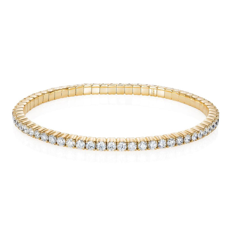 Davis Classics 18k Yellow Gold Diamond Stretch Tennis Bracelet