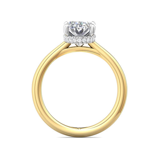 Martin Flyer Solitaire Diamond Engagement Ring Setting in Platinum/14k yellow gold