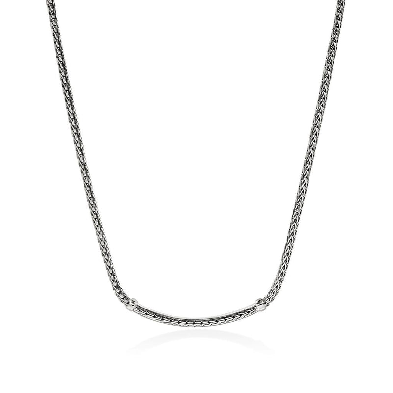 John Hardy Sterling Silver Essential Pavé Blue Sapphire Necklace