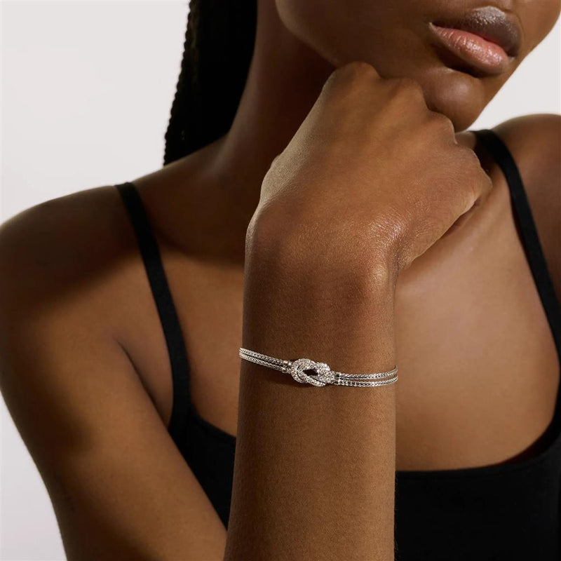 John Hardy Sterling Silver Love Knot Diamond Bracelet