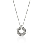 John Hardy Sterling Silver Icon Diamond Circle Pendant Necklace