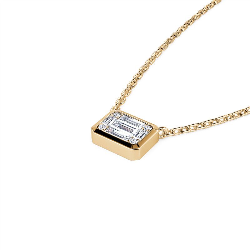 Davis Classics 14k Yellow Gold East/West Diamond Pendant Necklace
