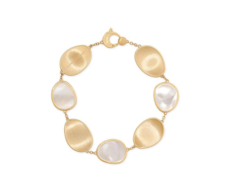 Marco Bicego 18k Yellow Gold Lunaria Mother of Pearl Station Bracelet