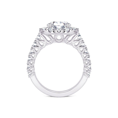 Davis Classics 18k White Gold Shadow Halo Design Semi-Mount