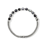 John Hardy Sterling Silver Black Onyx, Hematite, and Eagle Eye Beaded Bracelet