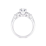 Davis Classics 14k White Gold Three-Stone Inspired Semi-Mount