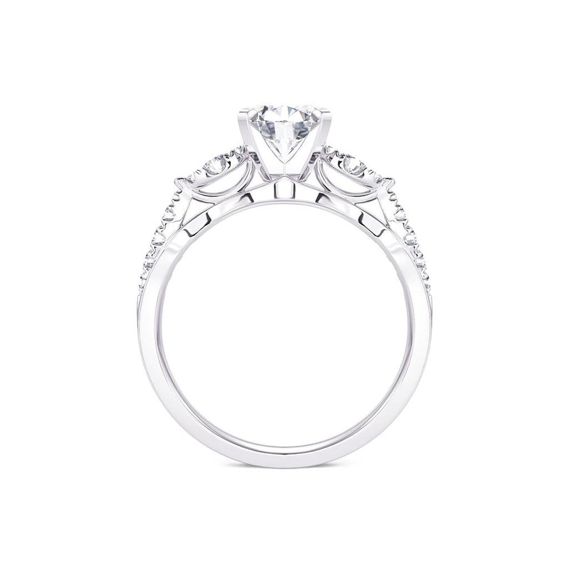 Davis Classics 14k White Gold Three-Stone Inspired Semi-Mount